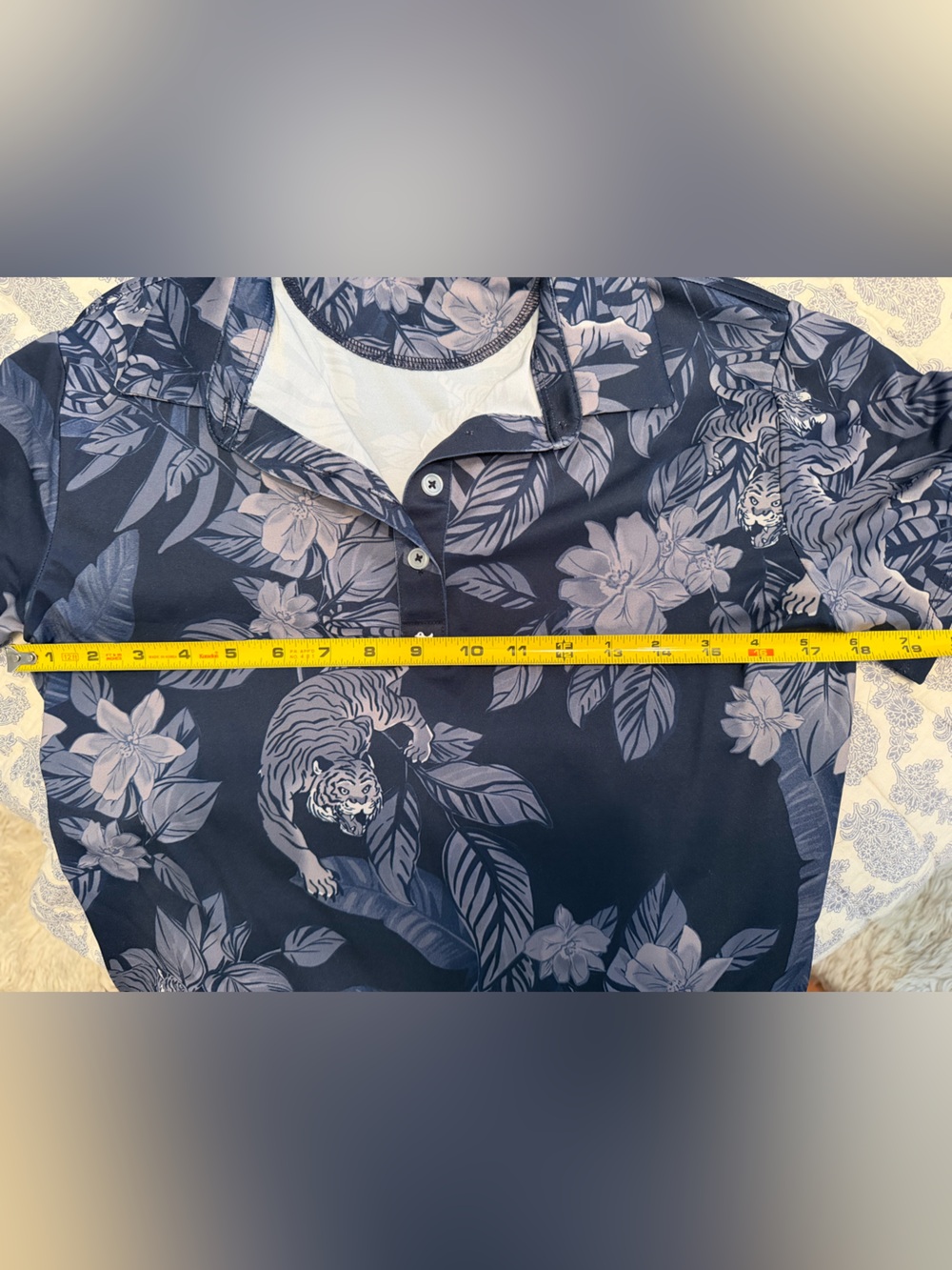 Bad Birdie Navy Floral Crouching Tiger Polo Golf Top large - Picture 5 of 5